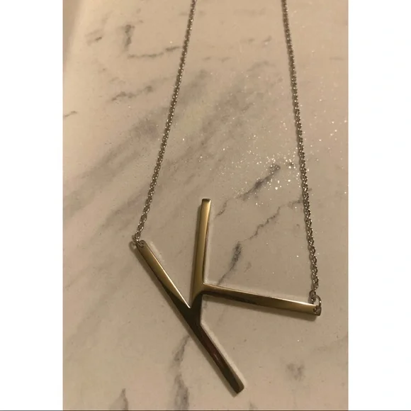 Silver Initial K Necklace NIB - Picture 4 of 4